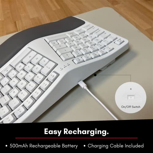 Macally Wireless Ergonomic Keyboard For Mac - Built For Comfort - Compatible Apple Bluetooth Keyboard With Wrist Rest - Rechargeable Ergo Split Keyboard For Macbook Pro/Air, Imac, Mac Mini #TOP6