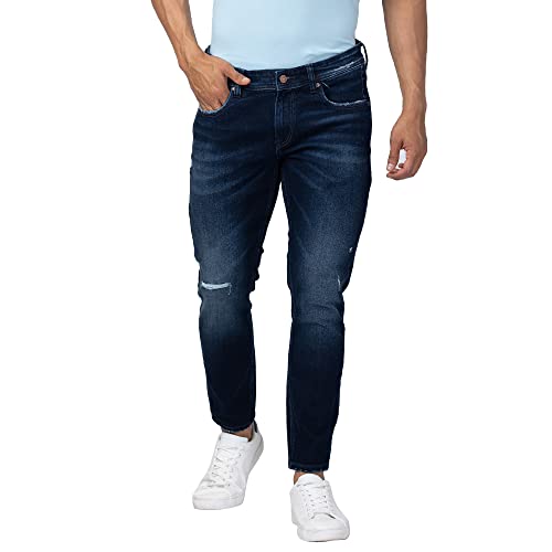 Image of Spykar Men's Kano Slim Fit Mid-Rise Jeans (Ankle Length)