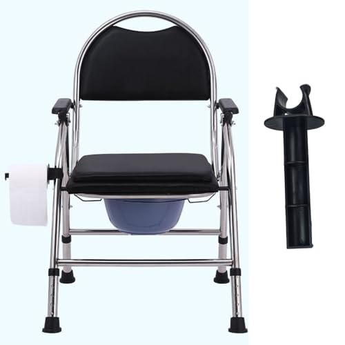 DeaHea 2 Pack Bedside Commode Toilet Paper Holder Snap Mount Clamp Bath Tissue Roll Stand Rod for Raised Toilet Seat with Handles Portable Toilets Bedside Commode Chair Toilet Safety Rails Frame