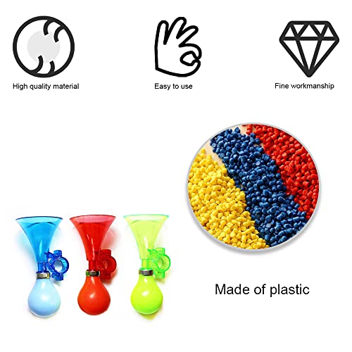 3 Piece Kids Bike Horn Air Horn Clown Bicycle Horn Plastic Scooter Bike Bell for Cart Kids Boys Girls