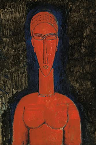 Tableau Cariatide buste rouge Modigliani - Habillez vos grands murs vides 60x90cm