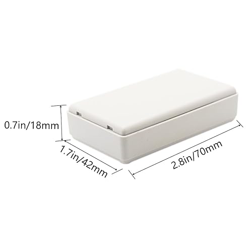 Miniatura 32 de Zulkit 5 cajas de proyecto de plástico ABS para proyectos eléctricos, caja de conexiones pequeña, color blanco, 2.4 x 1.42 x 0.98 pulgadas