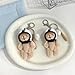 FeiYeup Plush Bear Keychain with Helmets Fashionable Bag Decorative Pendant Creative Soft Stuffed Animal Charm for Backpacks Key Chain