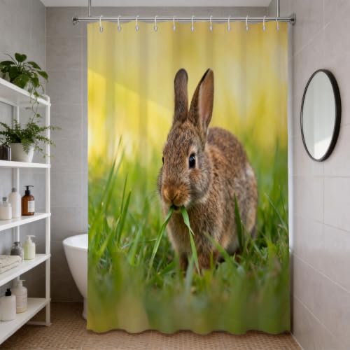 Rideau de douche 200x200 lapin en tissu polyester imperméable - 4