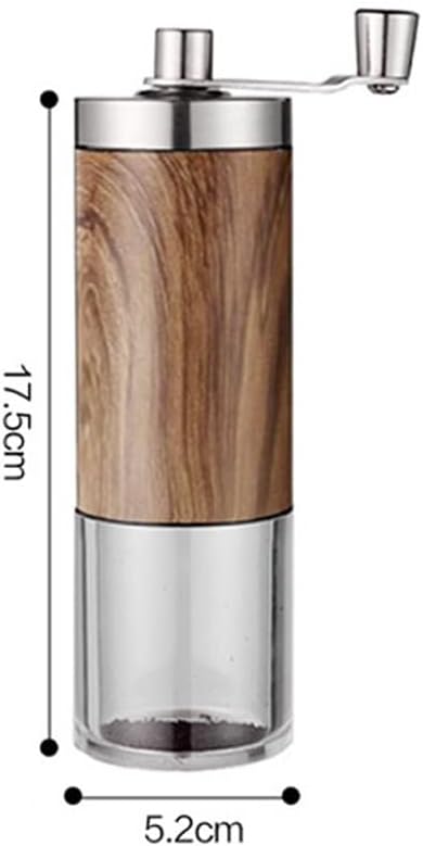 Portable Wood Grain Coffee Bean Grinder Stainless Steel Crank Manual Handmade