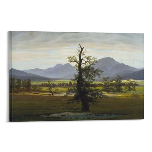 Impression sur toile The Lonely Tree de Caspar David Friedrich pour chambre moderne 20x30
