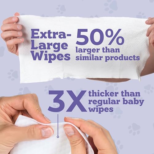 Pets XL Lavender Vanilla Pet Wipes-Deodorizing No Bath Cleaning for Dogs & Puppy Grooming | Ear, Face, Butt, Paw Wet Wipe | Enriched w/Aloe, Chamomile, Oat Amino Acids | Healthier Coat & Skin Pets XL Lavender Vanilla Pet Wipes-Deodorizing No Bath Cleaning for Dogs & Puppy Grooming | Ear, Face, Butt, Paw Wet Wipe | Enriched w/Aloe, Chamomile, Oat Amino Acids | Healthier Coat & Skin