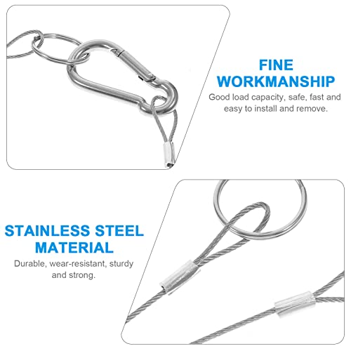 image for TEHAUX Lanyard Safety Ropes, Stainless Steel Safety Cable Lock Sturdy 