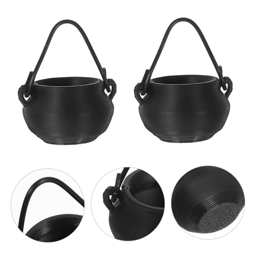 Mini cauldron Halloween mini pot plastique sorcière pour vitrine - 5