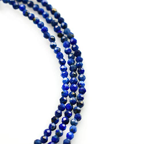 Gempires Natural Lapis Lazuli Beaded Choker Necklace, Blue Lapis Lazuli Beaded Necklace, 18 Inch Silver Plated Adjustable Chain, Gift For Her, Crystal Jewelry Aa+ Quality #TOP3