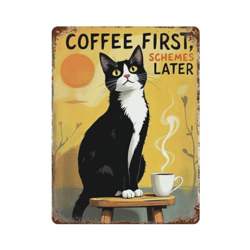 Décoration murale rétro en fer Coffee First pour salon et bureau