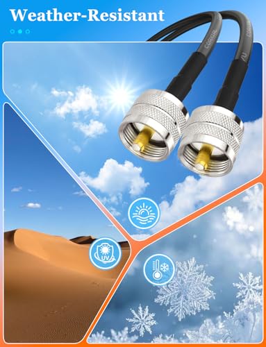 Image of Superbat PL259 Cable UHF Male PL-259 to Male PL-259 RG58 Coax Cable 6ft