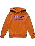  Replay Jungen SB2422.051.22772 Kapuzenpullover, Orange (Orange Melange 518), 140 (Herstellergröße: 10A)