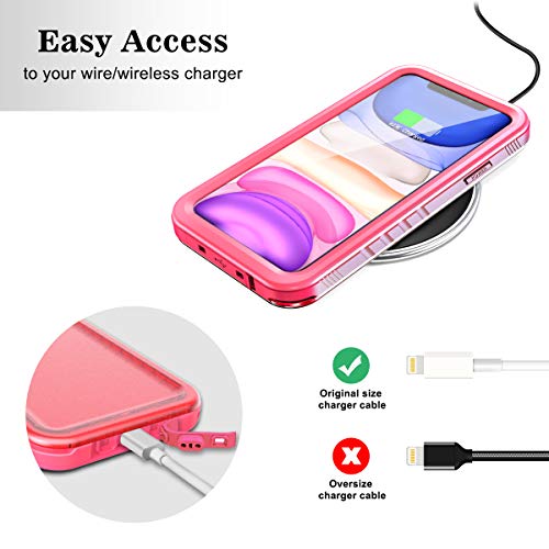 Coque iPhone 11 antichoc imperméable bumper rose protection écran
