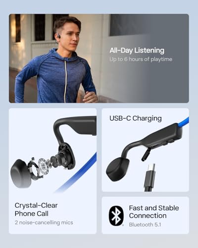 image for SHOKZ OpenMove - Open-Ear Bluetooth Sport Headphones, Bone Conduction 