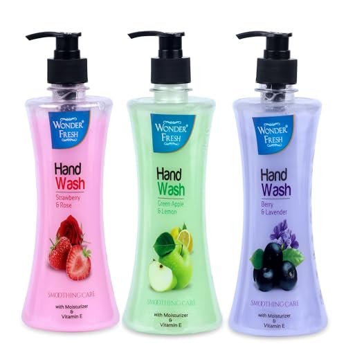 Image of Premium Liquid Handwash Bottle with Pump | Germ Protection Handwash Liquid Soap | Moisturizing Foaming Handwash | Soft on Hands | Mixed Flavored - Pack of 3