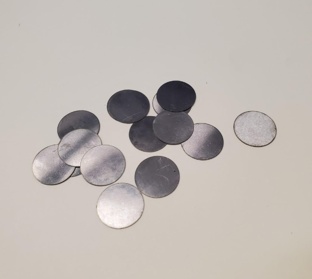 Tantalum Sheet Disc 0.2mm Thick - Pack of 20 for Aluminum and Sulfur housing​ Fluid(D12mm)