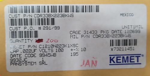 Generic (5 PCS) CDR33BX223BKWS KEMET Compatible with CAP CER SMP MLC HI-REL