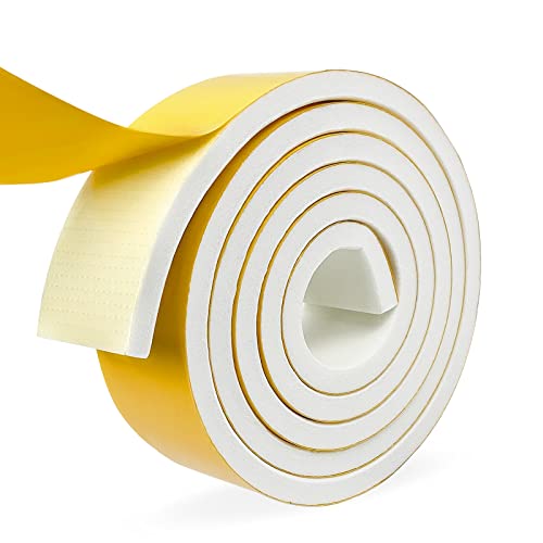 Moosgummi Selbstklebend Weiß Dichtungsband Selbstklebend 50 mm(B) x10 mm(D) X 2M(L) Schaumstoff Klebeband für Fenster Türen Siegel Anti-Kollision Schalldämmung