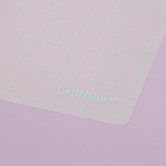 Craftelier - Low Adhesion Multi-Purpose Translucent Mat with Alignment Grid | Not Suitable as a Cutting Mat | Overall Size Approx. 21.59 x 16.51 cm (6.5 x 8.5) - Transparent Color