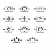 Growlush 11 Pairs Hydraulic Crimper Dies Set for YQK-70, US Standard 12 AWG to 4/0 AWG, Heavy Duty Hexagonal Crimp Dies for Battery Terminals and Electrical Lugs (Dies Only)