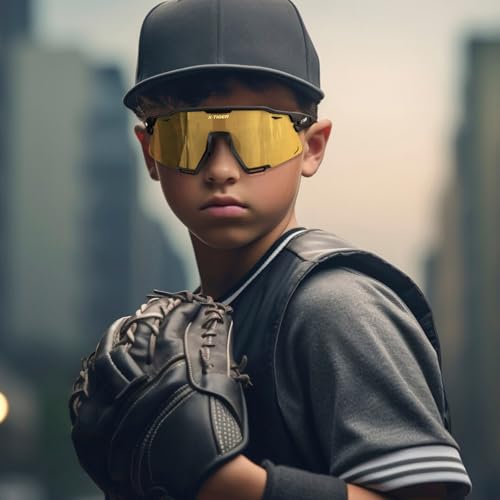 Image of X-TIGER Polarized Kids Sunglasses Youth Baseball Sunglasses UV400 Boys Girls Sports Sun Glasses for Softball Cycling Scooter