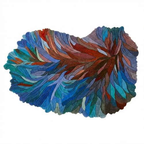 Modern Abstract Hand Tufted Wool Area Rug 12x15 Ft Plush