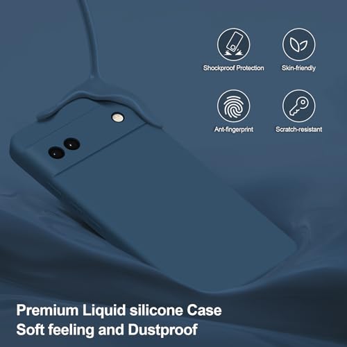 Coque Google Pixel 6A silicone bleu doublure microfibre premium - 3