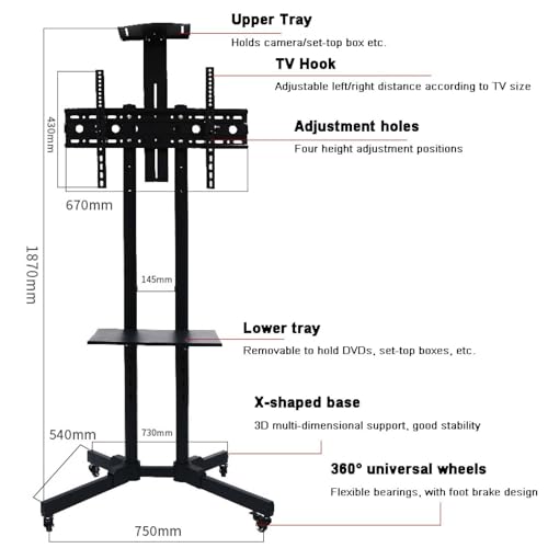 Soporte móvil vertical para TV de piso para LCD miniatura 4