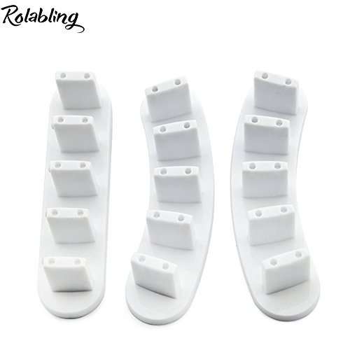 Rolabling 3 peças de ferramentas de suporte de exibição de unhas falsas com 10 pontas de unhas posti