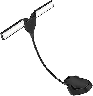 Hemobllo Lámpara LED Recargable con Pinza para Partitura Musical Luz Suave Profesional para Lectura Práctica y Multifuncional Color Negro para Hogar y Estudio