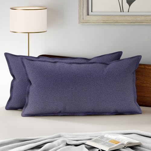 Image of Wakefit 100% Cotton Pillow Cover Set of 2 | 200 TC Soft & Breathable Pillow Cases | King Size 19 x 36 Inch | Skin Friendly, Durable & Gentle Machine Washable | Ross Blue