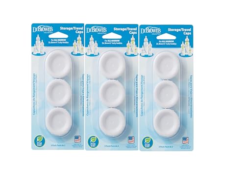 Image of Dr. Brown's Natural Flow Standard Storage Travel Caps Replacement, 9 Count (Pack of 1)