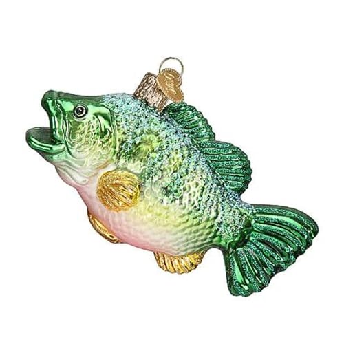 Old World Christmas Largemouth Bass Glass Blown Ornament for Christmas Tree, Handcrafted Holiday Decoration, Lake Fish Collection