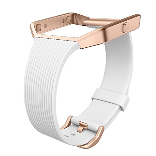 UMTELE Slim Band for Fitbit Blaze White with Rose Gold Frame