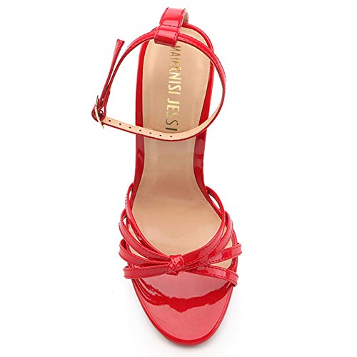 Image of MAIERNISI JESSI Unisex Men's Women's Strappy Stiletto Sandals, Ankle Strap, 5.1 Inch High Heel