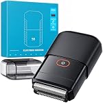 Rasoirs électriques pour hommes Razor électrique portable pour le visage IPX7 Nettoyant imperméable à l'eau humide/sèchez avec le rasoir sans fil LED Affichage 2 Lames flottantes USB Trimeur rapide de la barbe faciale de charge pour la maison de voyage