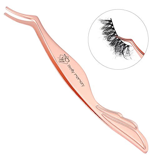 Pretty Memory Eyelash Applicator Tool Diy Lash Tweezers Curved Eyelash Tweezers For Easy Lashes Application And Removal, Rose Gold #TOP7