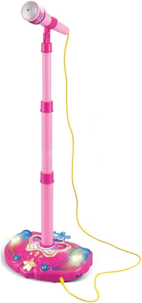 Kids Karaoke Machine with Lights,Microphone with Adjustable Stand Singing Karaoke Machine for Girls Boys (Pink)