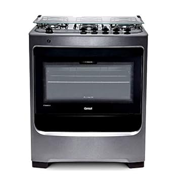 Fogão Consul 5 bocas cor Inox com botões removíveis - CFS5NAR