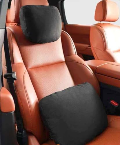 Coche Almohada de Soporte Lumbar del y Kit de Almohada del Cuello del Coche para Dodge Journey 1. Generation 2008-2020, Confort Conducción,Black