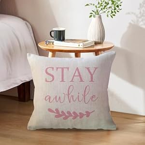 ULOVE LOVE YOURSELF Porch Decor Throw Pillow Covers 18x18,2Pack Country Farmhouse Pillowcases Welcome to Our Porch Stay Awhile Front Porch Bench Decor Cushion Covers (Pink) ULOVE LOVE YOURSELF Porch Decor Throw Pillow Covers 18x182Pack Country Farmhouse Pillowcases Welcome to Our Porch Stay Awhile Front Porch Bench Decor Cushion Covers Pink