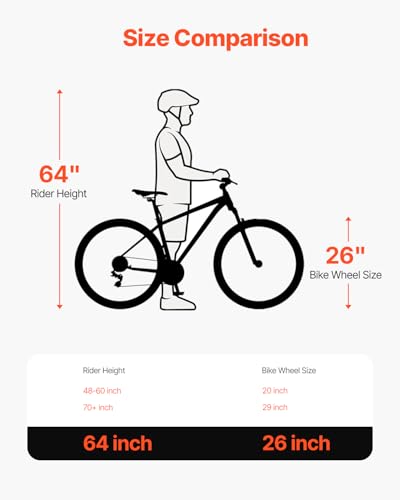 VEVOR Mountain Bike, 26 inch MTB Bicycle with Full Dual Suspension, 21 Speeds Twist Shifting, Dual Disc Brakes, Aluminum Alloy Frame, for Men/Women