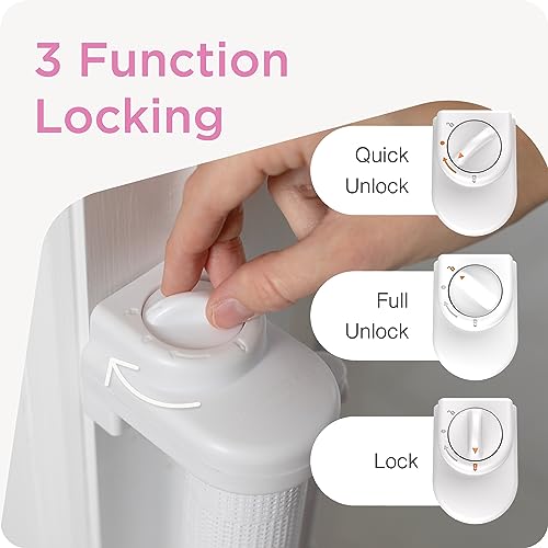 Retractable Baby Gate Perma Child Safety 33\" Tall x 55” Wide, Mesh, for Stairs, Doorways, Dogs, Pets, Indoor, Outdoor, One-Handed Operation, Locking, Easy Install, Hardware Mount, White