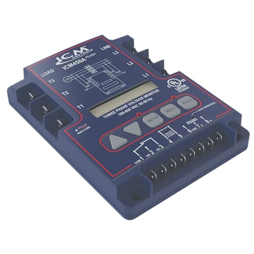 ICM Controls ICM450APLUS+ Programmable 3-Phase Monitor with Backlit LCD