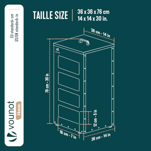 VOUNOT® Metall Pelletbehälter mit Rollen, 45 kg Pelletbox, Pelletlagerung mit abnehmbarem Sieb und 4 transparenten Füllstandsanzeigen… – Ansicht 3