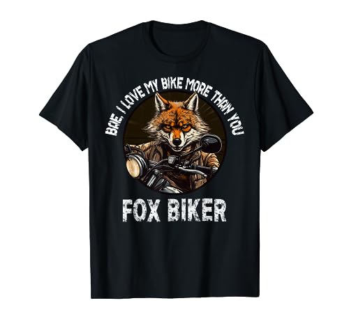 Funny motorcycle biker man bikers for women biker Fox Maglietta
