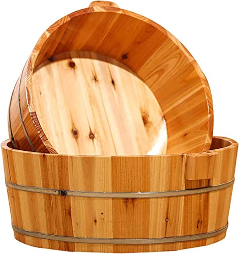 1 Pc Wooden Foot Bath Bucket, Premium Pedicure Bowl Foot Spa Massage Pedicure Barrels, Wooden Foot Basin, Solid Wood Foot Tub for Soaking Feet