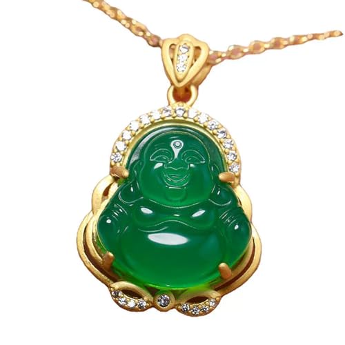 Collier en jade vert véritable d'une qualité joaillerie et argent S925 plaqué or