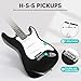 Electric Guitar, 39 Inch Solid Full-size Electric Guitar S-S-S Pickups Starter Kit Includes Amplifier, Bag, Digital Tuner, Strap, String, Cable, Picks，Mini AMP（Green (Black)